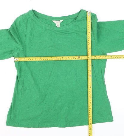 Seasalt Cornwall Womens Green Organic Cotton Long Sleeve T-Shirt UK 14