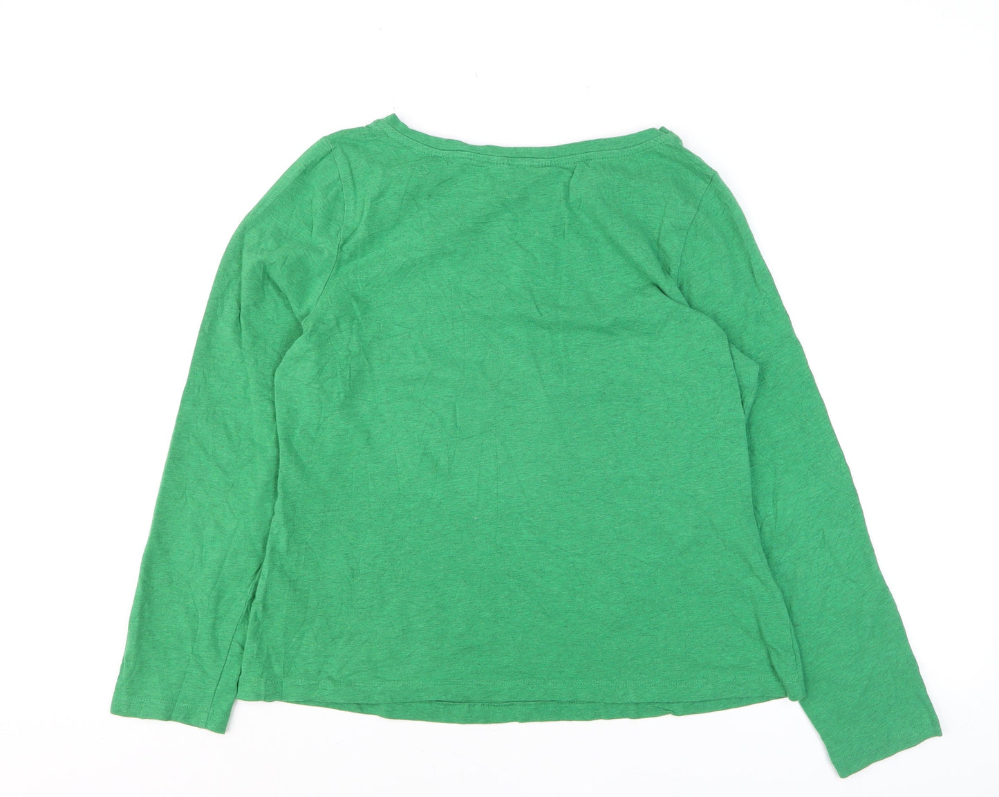 Seasalt Cornwall Womens Green Organic Cotton Long Sleeve T-Shirt UK 14