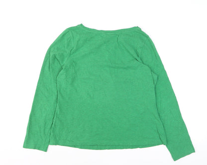 Seasalt Cornwall Womens Green Organic Cotton Long Sleeve T-Shirt UK 14