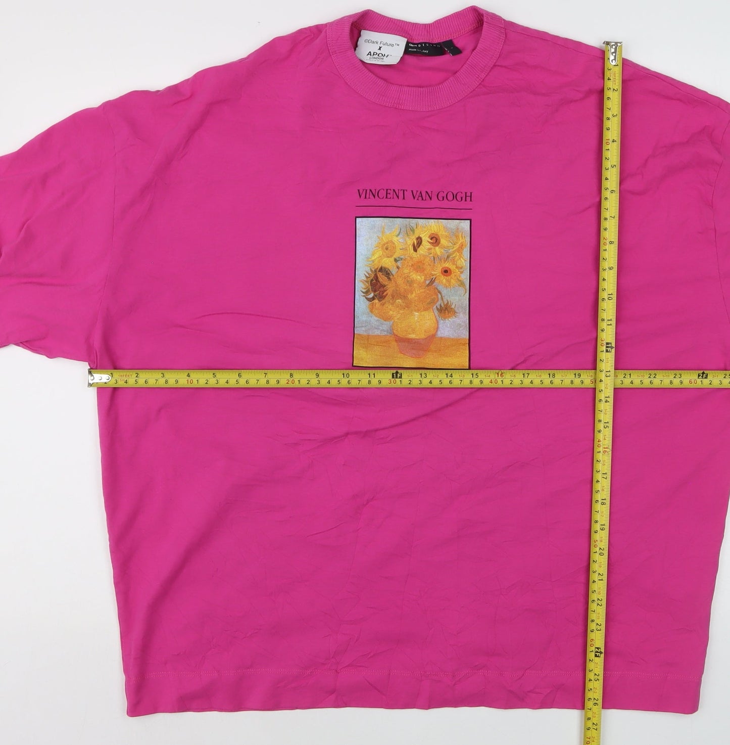 ASOS DESIGN Women Pink Vincent Van Gogh Art Print T-Shirt L Relaxed