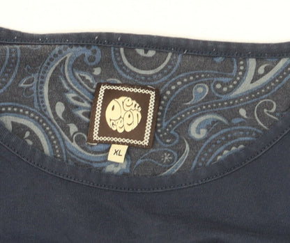 Pretty Green Mens Blue Long Sleeve Cotton Crew Neck Top XL
