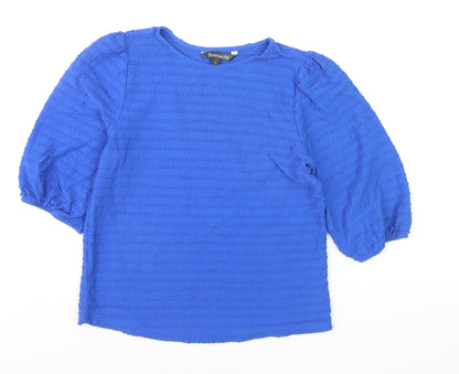 Bonmarché Women’s Blue Cotton 3/4 Sleeve Blouse Size 10