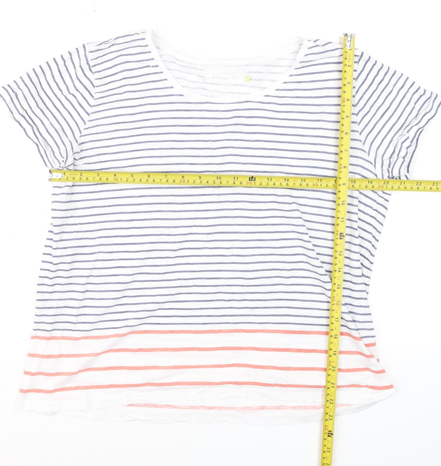 John Lewis Collection Weekend Women's Multicoloured Striped Cotton T-Shirt Size 12
