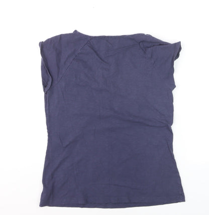 Banana Republic Women's Blue Crochet Neck Cotton T-Shirt Size M