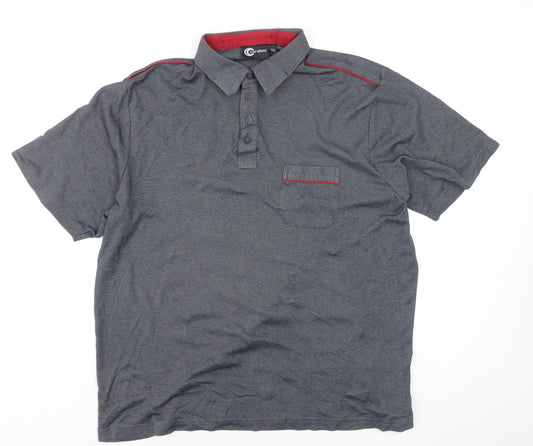 Carabou Men's Grey 2XL Cotton Blend Short Sleeve Polo Shirt