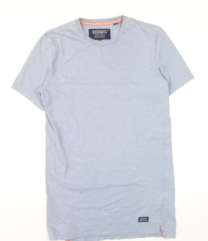 Superdry Men's Blue Crew Neck Short Sleeve Cotton T-Shirt Size S