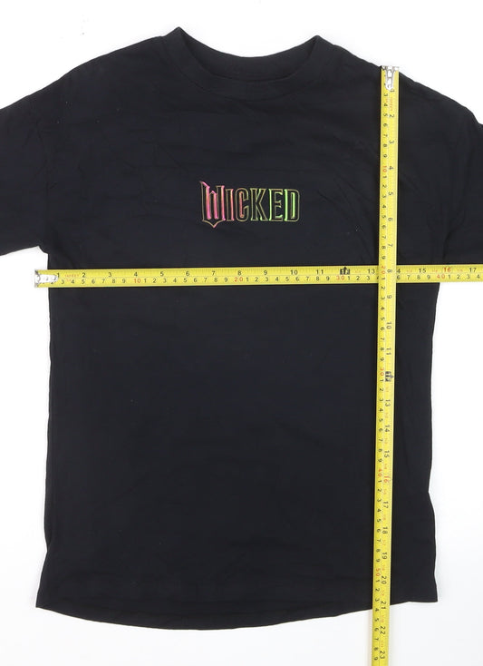 Wicked Girls Black Graphic T-Shirt 8-9 Years Classic Fit