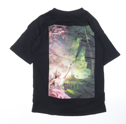 Wicked Girls Black Graphic T-Shirt 8-9 Years Classic Fit