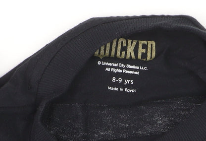 Wicked Girls Black Graphic T-Shirt 8-9 Years Classic Fit