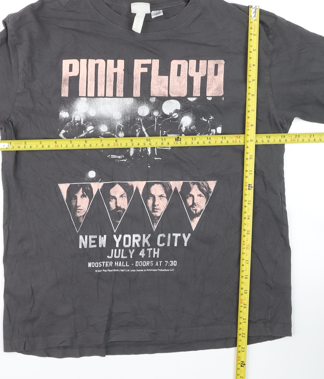 H&M Women’s Black Pink Floyd Graphic T-Shirt M Basic Rock Band Top