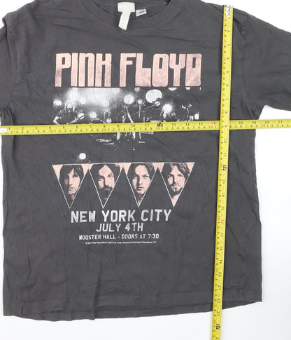 H&M Women’s Black Pink Floyd Graphic T-Shirt M Basic Rock Band Top