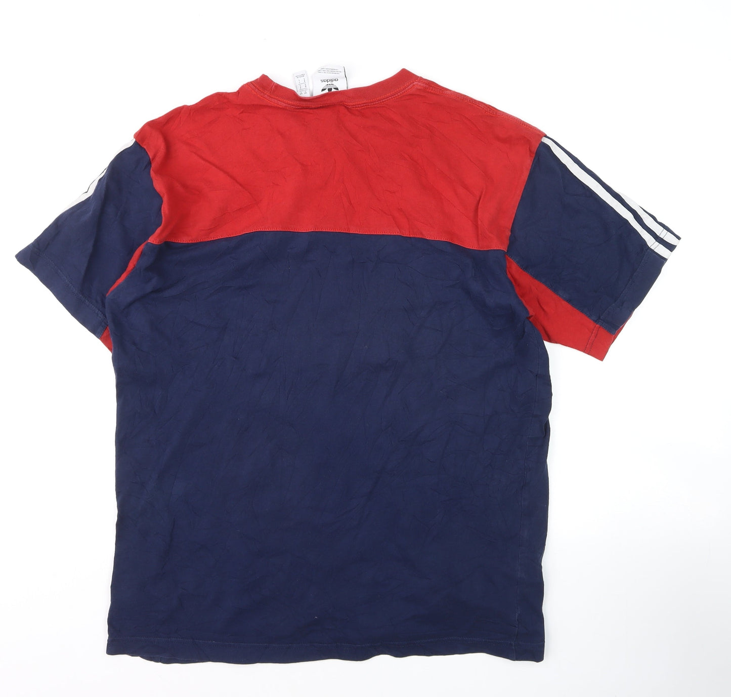 Adidas Mens Red and Navy Crew Neck Short Sleeve T-Shirt Size L