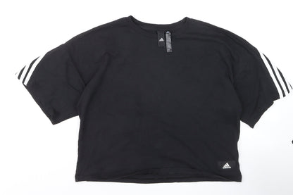 Adidas Women’s Black Cropped Relaxed Fit Training T-Shirt Size M