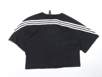Adidas Women’s Black Cropped Relaxed Fit Training T-Shirt Size M