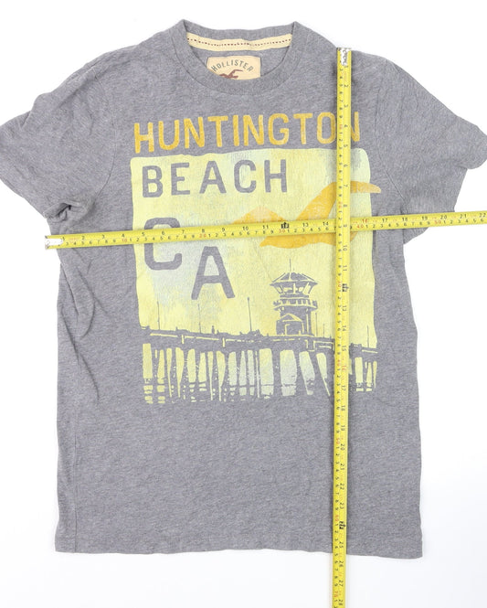 Hollister Men’s Grey Huntington Beach Graphic T-Shirt Size M