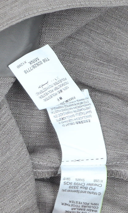 Marks and Spencer Women Beige Size 14 Twill Straight Trousers