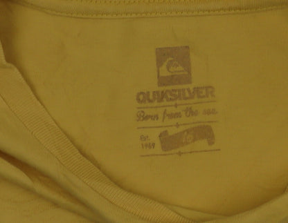 Quiksilver Men's Yellow Skull Graphic Cotton T-Shirt Size L