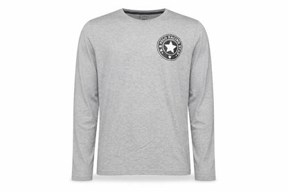 KB Polo Mens Grey Long Sleeve Graphic Cotton T-Shirt Size M