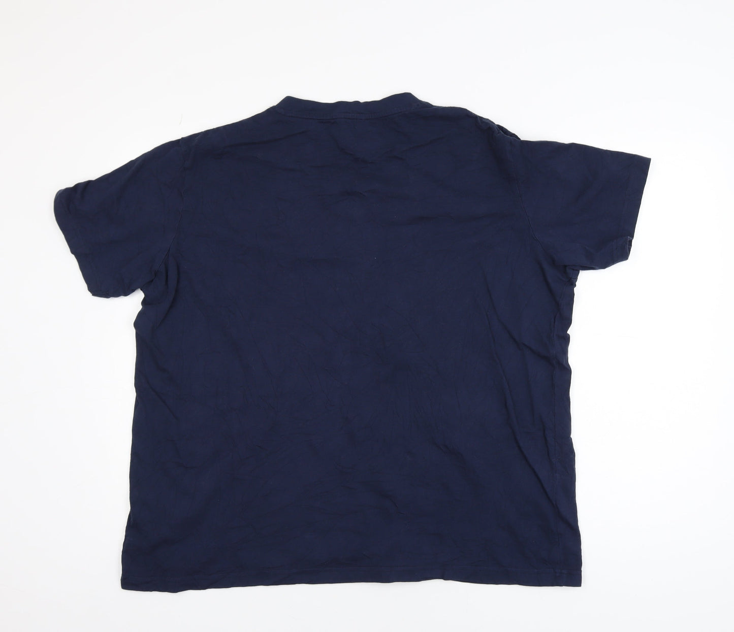 Cotton Traders Men's Blue XL V-Neck Short Sleeve Cotton T-Shirt