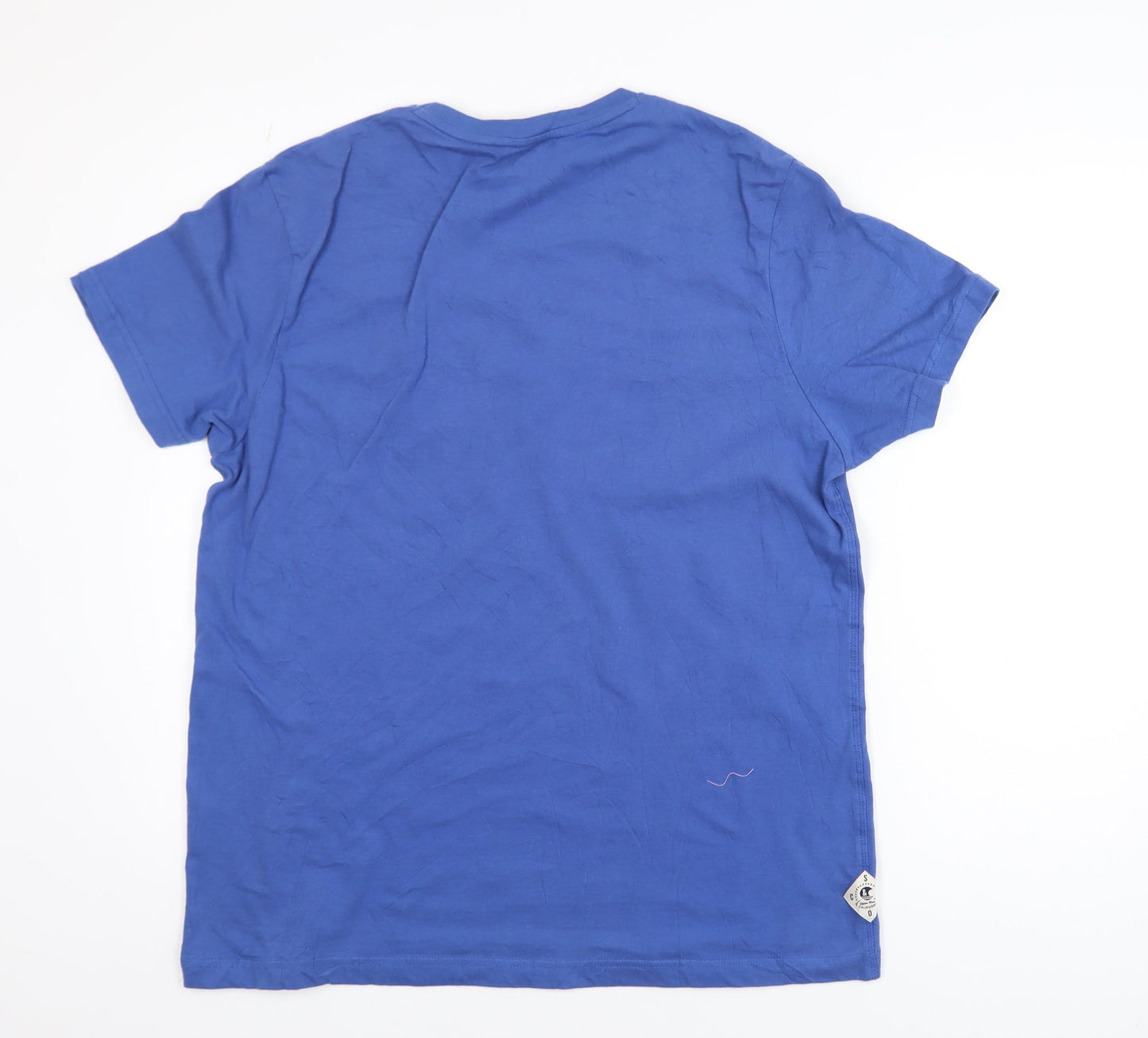 SoulCal & Co Men's Blue Crew Neck Graphic Print Cotton T-Shirt Size L