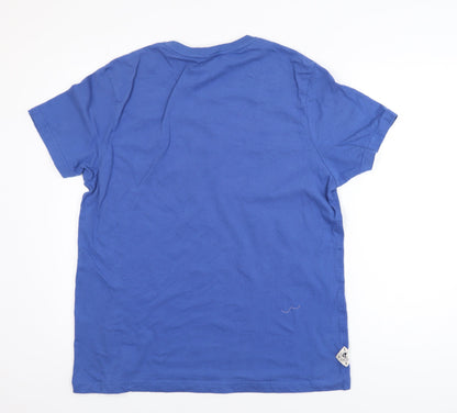 SoulCal & Co Men's Blue Crew Neck Graphic Print Cotton T-Shirt Size L