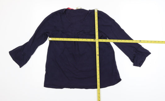 Boden Women's Blue 3/4 Sleeve Tunic Blouse Size 10 Modal Cotton