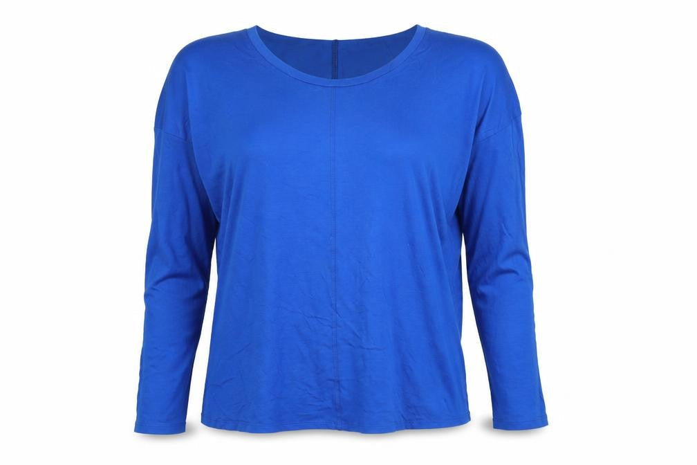 Boden Women Blue Size 12 Long Sleeve Basic Jersey Blouse