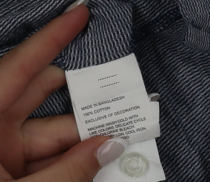 Original Penguin Men's Blue Striped Cotton Polo Shirt Size L