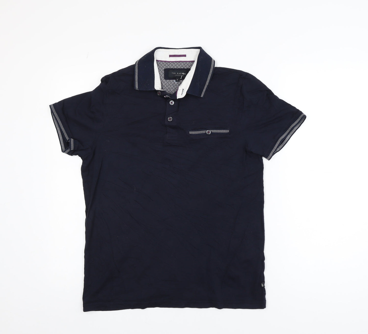 Ted Baker Men's Blue Short Sleeve Cotton Polo Shirt Size S