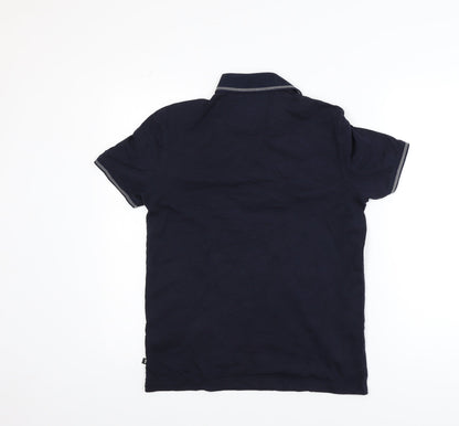 Ted Baker Men's Blue Short Sleeve Cotton Polo Shirt Size S