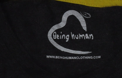 Being Human Men's Grey Studded Logo Crew Neck T-Shirt Size M
