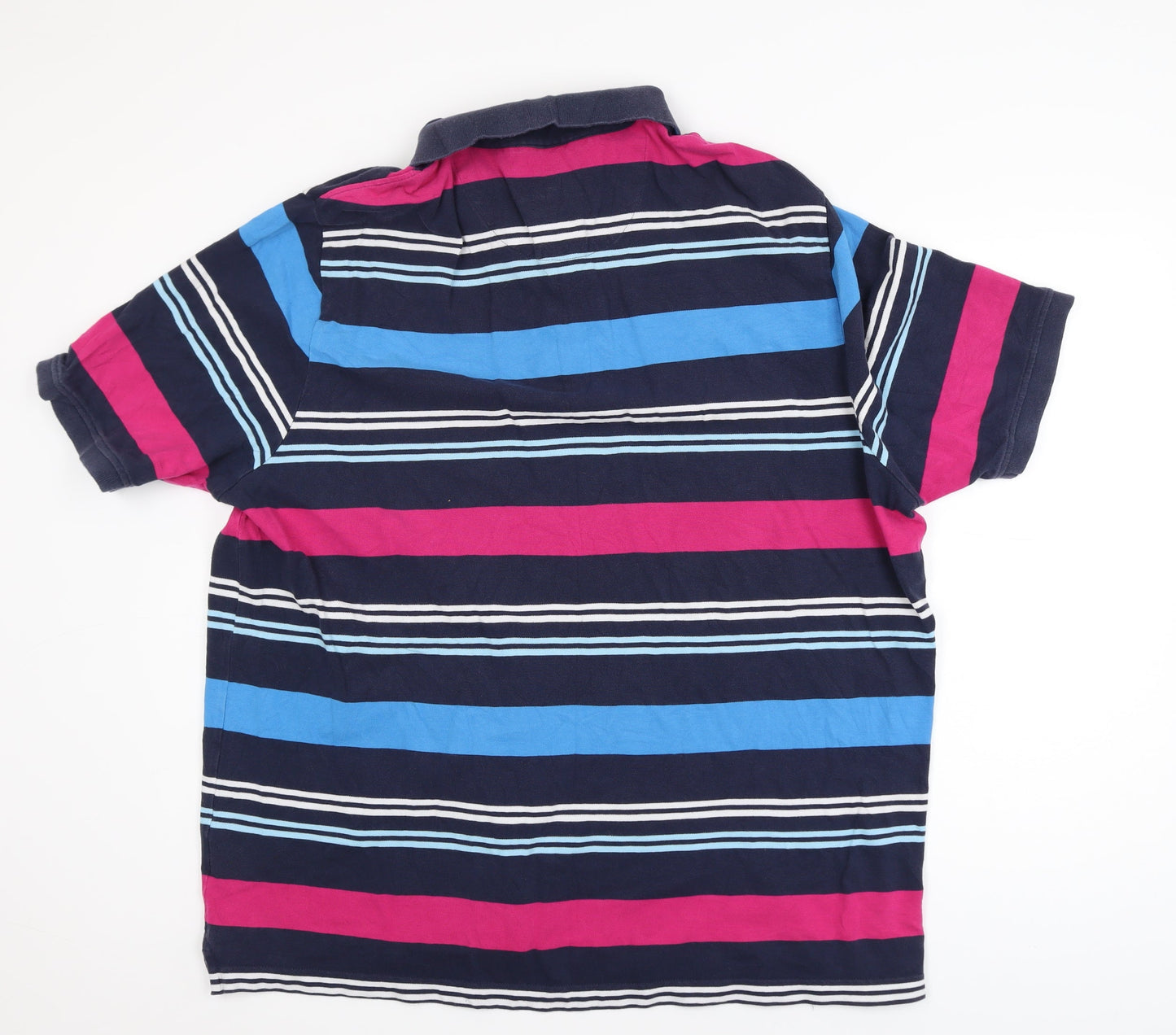 Marks and Spencer Blue Harbour Men's Navy Striped Polo XXL Regular Fit