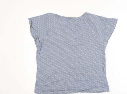 White Stuff Women’s Blue V-Neck Cotton T-Shirt Size 8