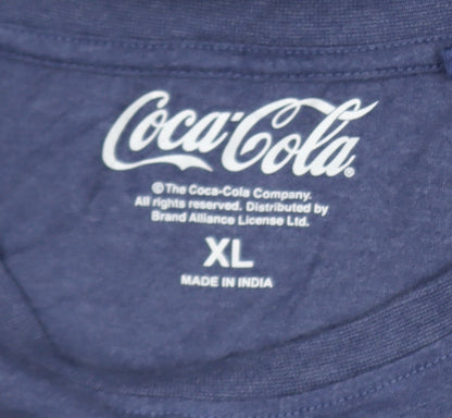 Tu Coca-Cola Men’s Blue Christmas Santa Graphic T-Shirt XL