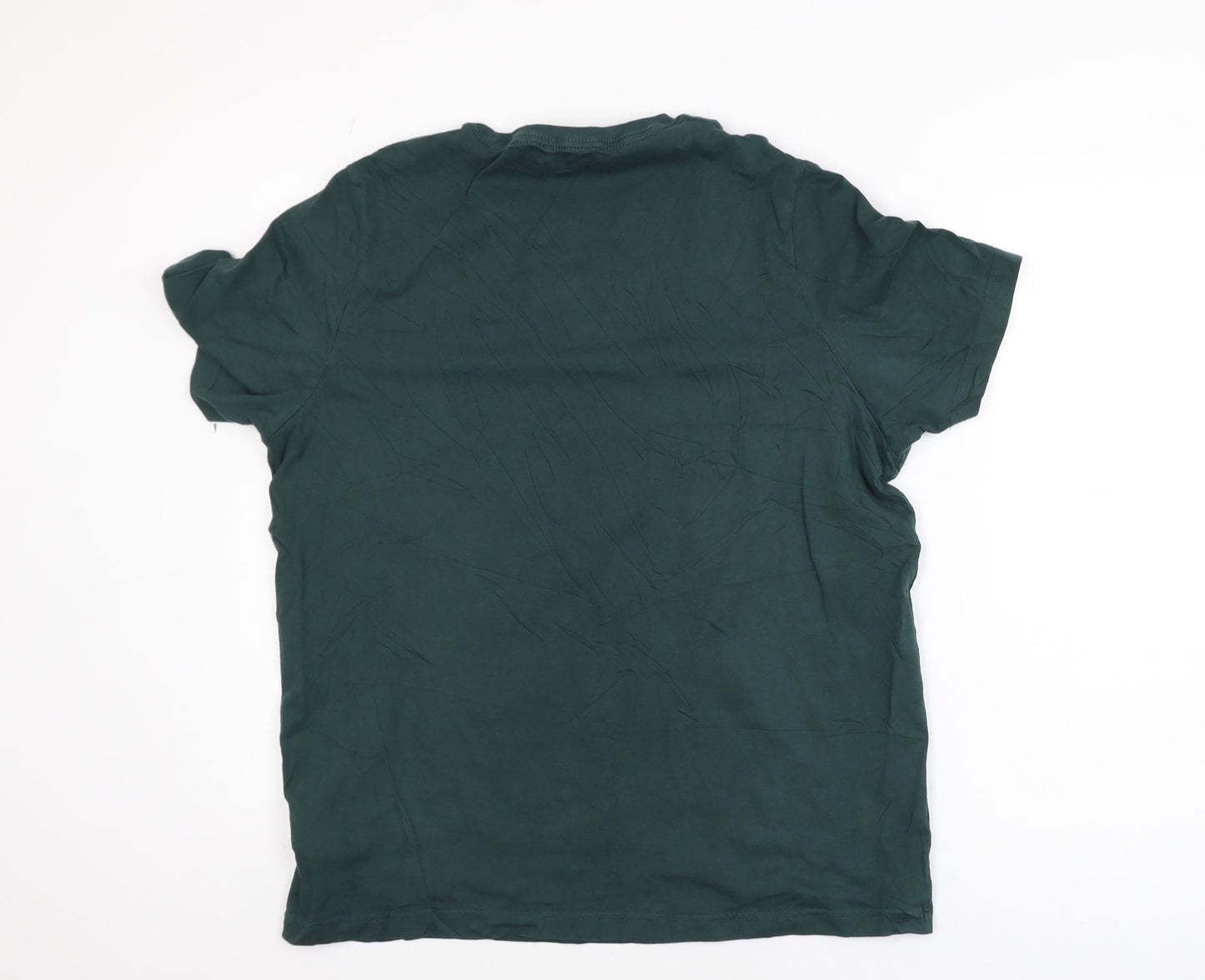 Puma Men's Green Short Sleeve Crew Neck Cotton Blend T-Shirt Size L