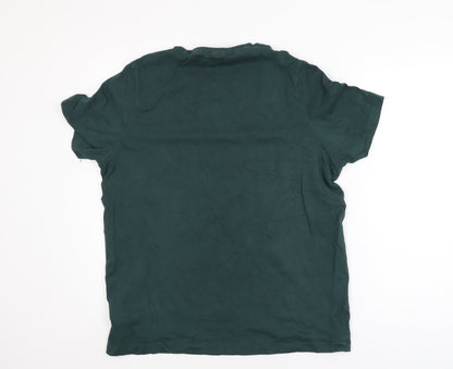 Puma Men's Green Short Sleeve Crew Neck Cotton Blend T-Shirt Size L