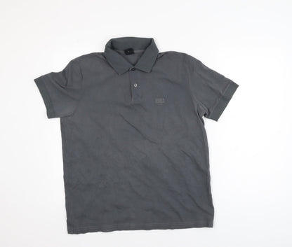 Hugo Boss Men's Grey Classic Fit Short Sleeve Polo Shirt L