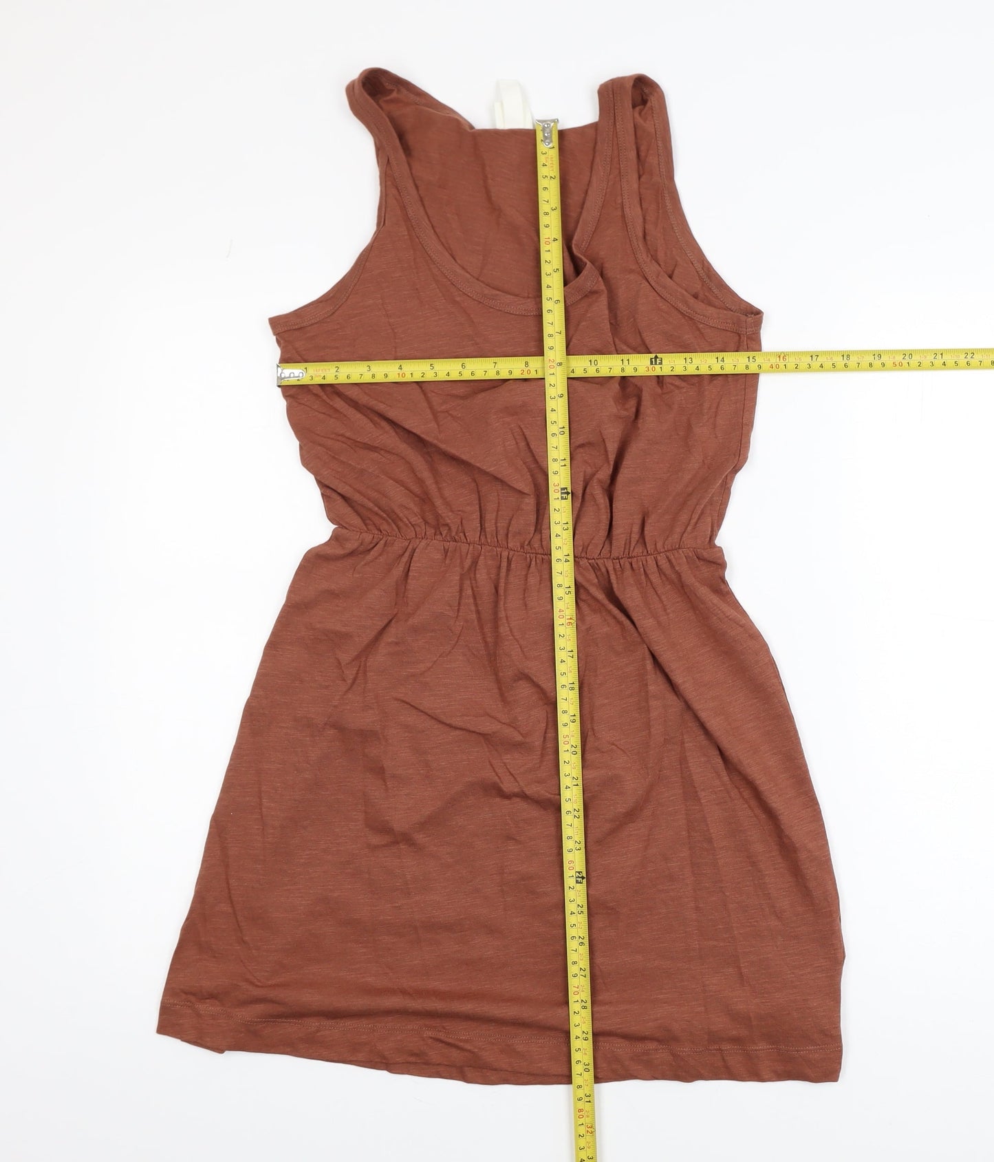 H&M Women Brown Sleeveless Tank Dress Size S Casual Summer
