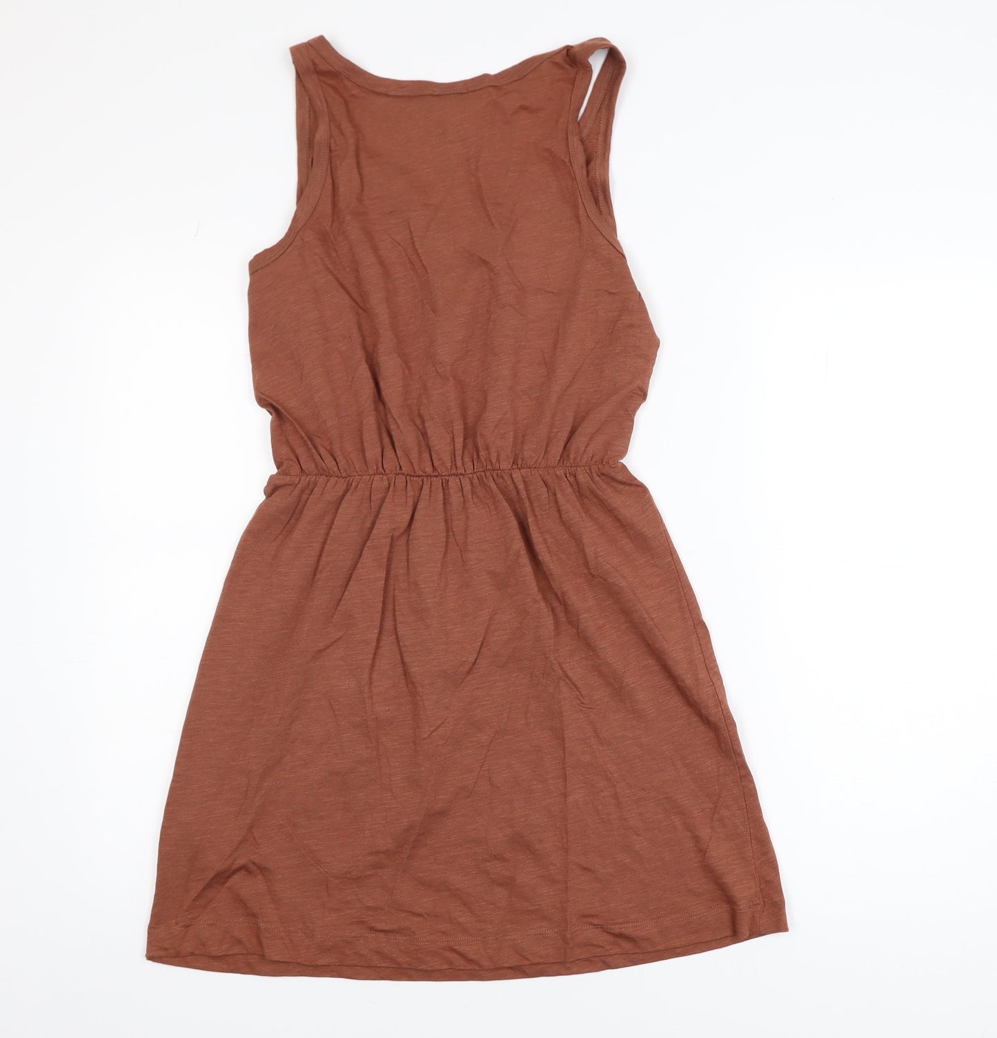 H&M Women Brown Sleeveless Tank Dress Size S Casual Summer