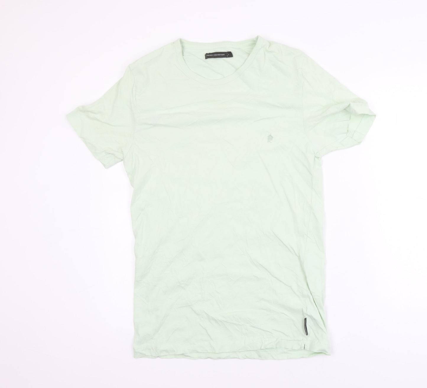French Connection Men's Mint Green Cotton Crew Neck T-Shirt L