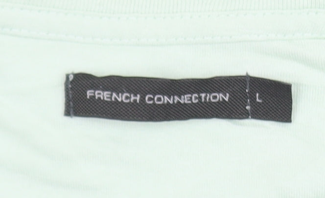 French Connection Men's Mint Green Cotton Crew Neck T-Shirt L