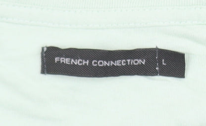 French Connection Men's Mint Green Cotton Crew Neck T-Shirt L