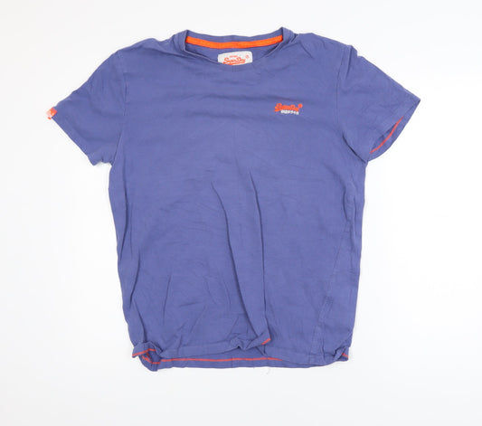 Superdry Men's Blue Vintage Orange Label Crew Neck T-Shirt Size L