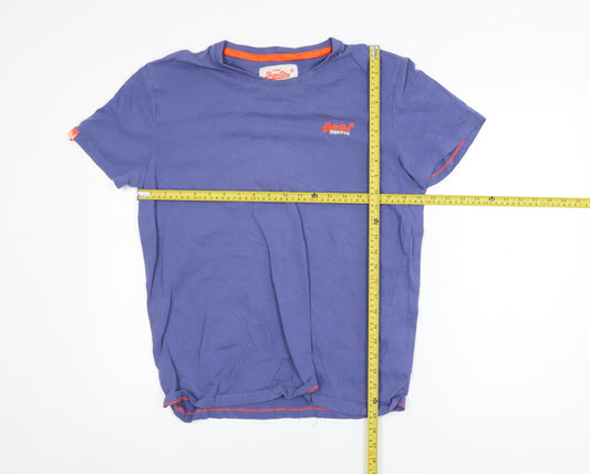 Superdry Men's Blue Vintage Orange Label Crew Neck T-Shirt Size L