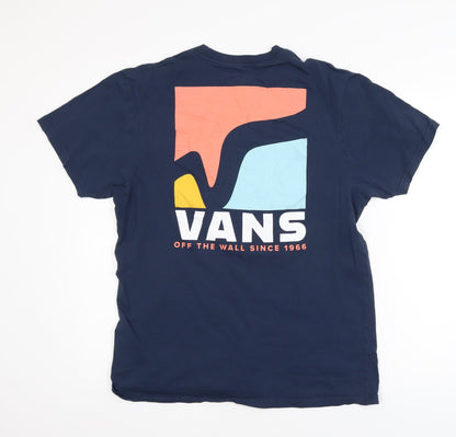 Vans Men's Blue Slim Fit Graphic Logo T-Shirt Size L