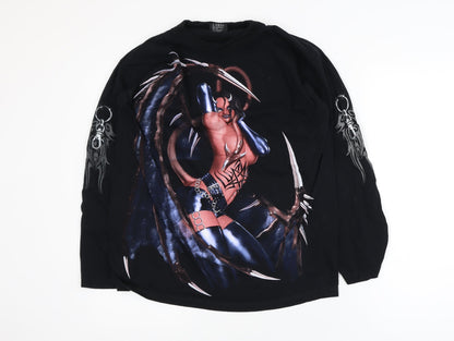 Spiral Men's Black Gothic Graphic Print Pullover Sweatshirt Size M