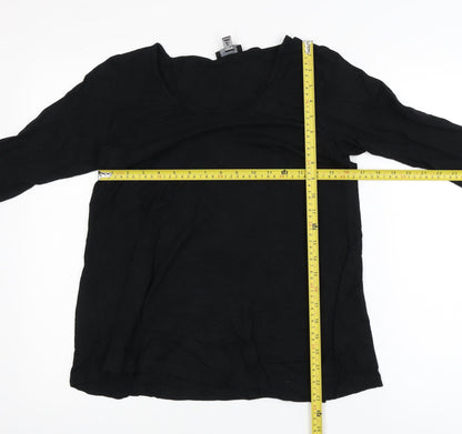 The White Company Women Black Size 8 Basic 3/4 Sleeve Cotton Blouse