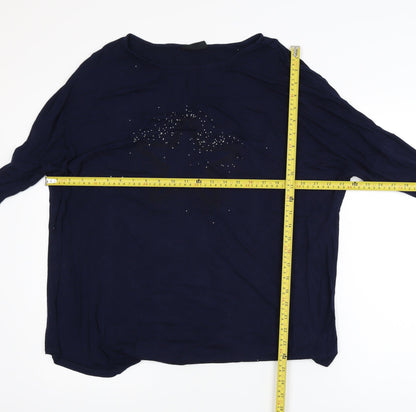 Wallis Women’s Blue Long Sleeve Beaded Blouse Size L