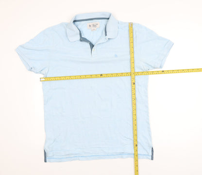Original Penguin Men's Blue Cotton Polo Shirt Size L