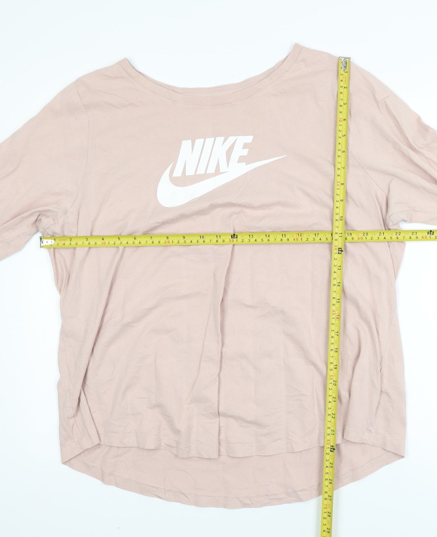 Nike Womens Pink Long Sleeve Relaxed Cotton T-Shirt 2XL